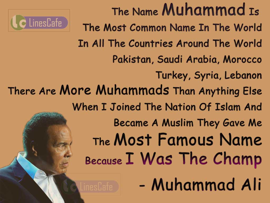 Muhammad Ali's Quotes About His Name Muhammad