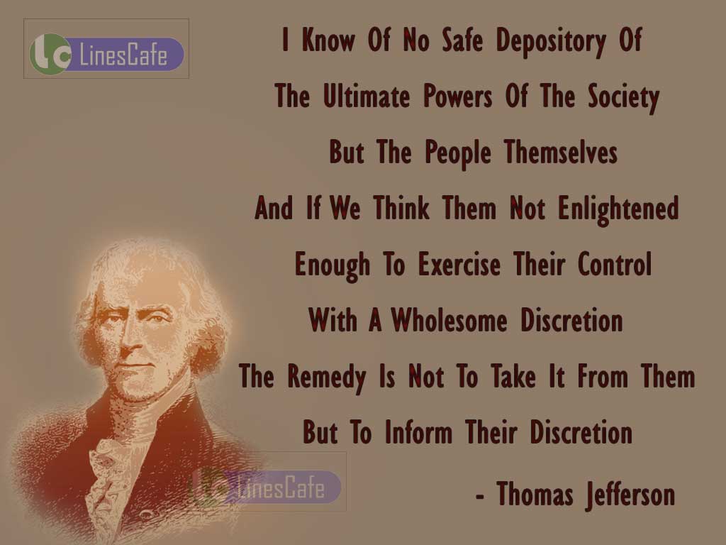 Thomas Jefferson's Quotes On Safety Of Society