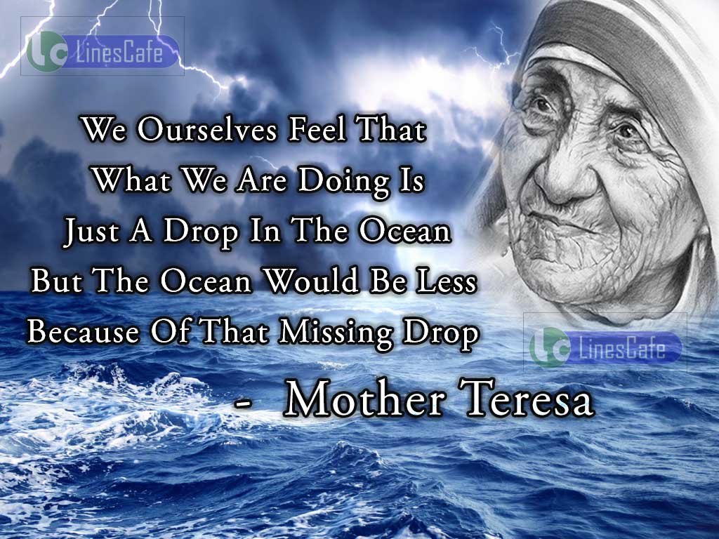 Mother Teresa's Quotes On Little Contribution Of Love
