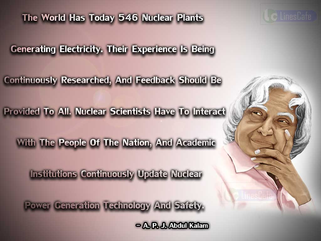 A. P. J. Abdul Kalam's Quotes On Nuclear Plants
