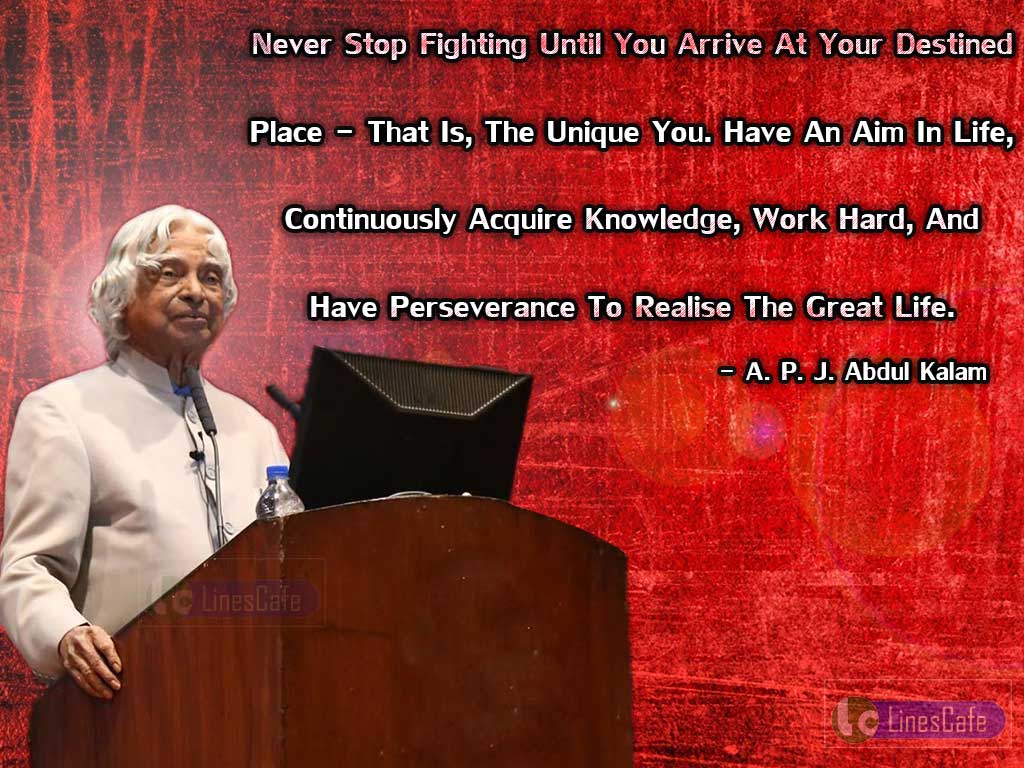 A. P. J. Abdul Kalam's Motivating Quotes On Achieving Goal