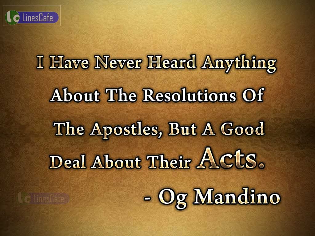 Og Mandino's Quotes About Apostles