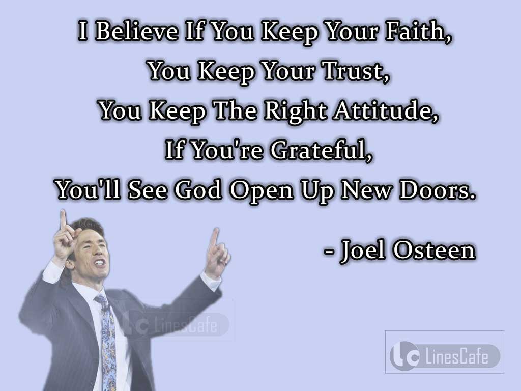 Joel Osteen's Quotes About Faith On God