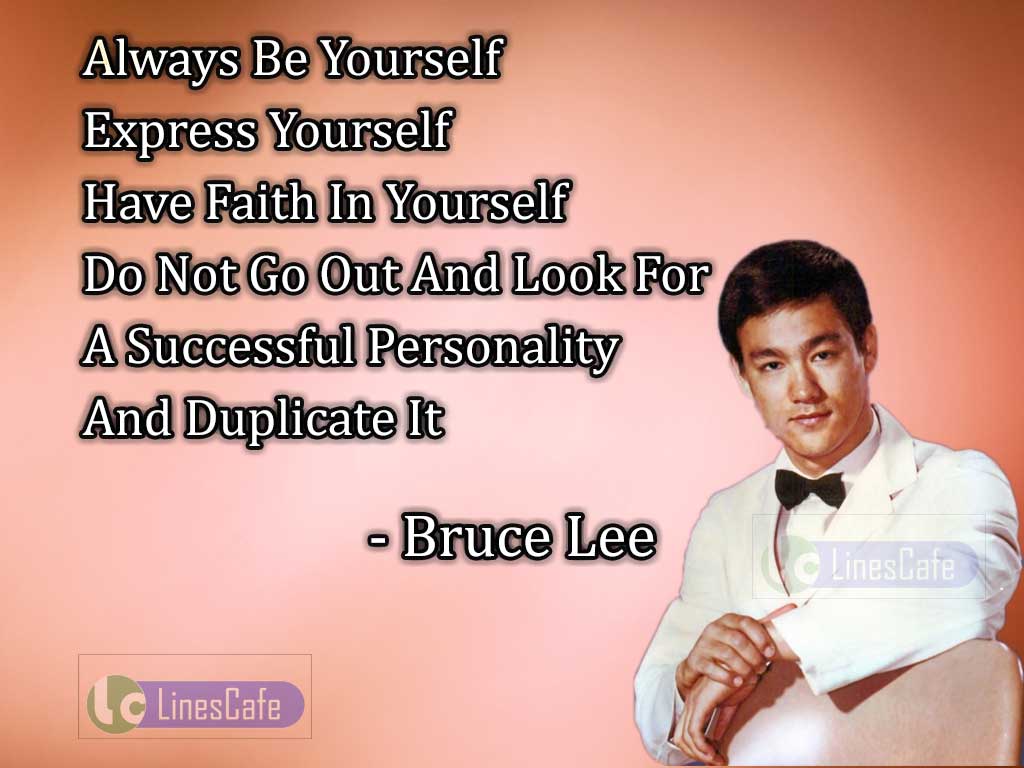 Bruce Lee's Inspirational On Individuality
