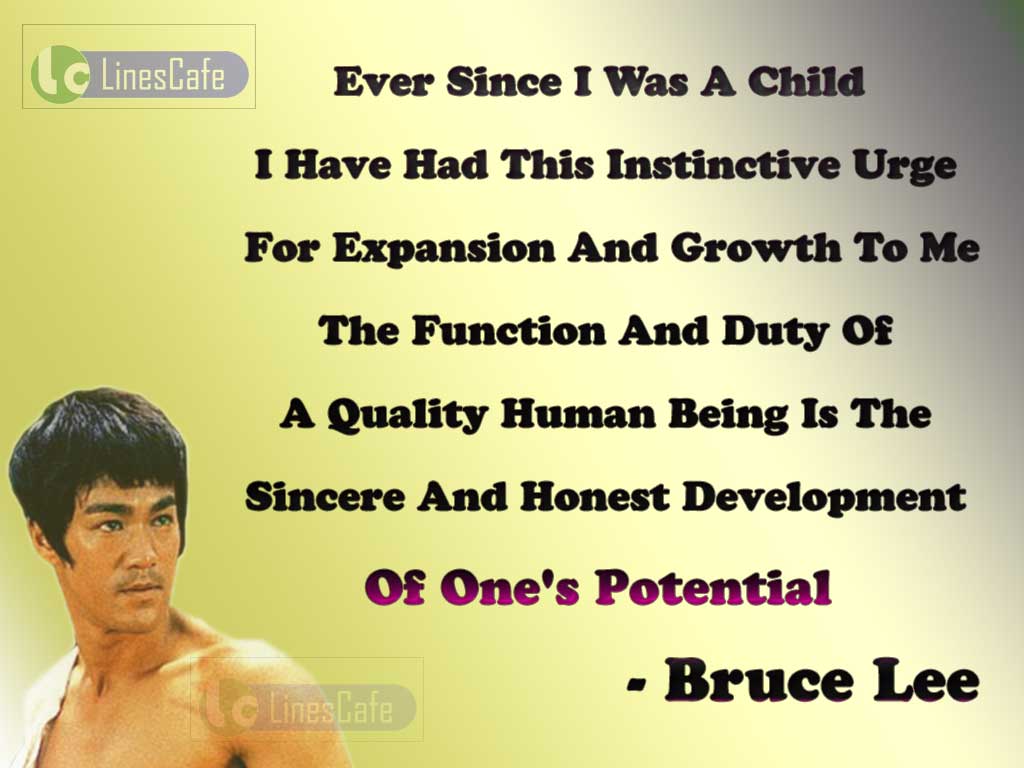 Bruce Lee's Quotes On Liberal Growth