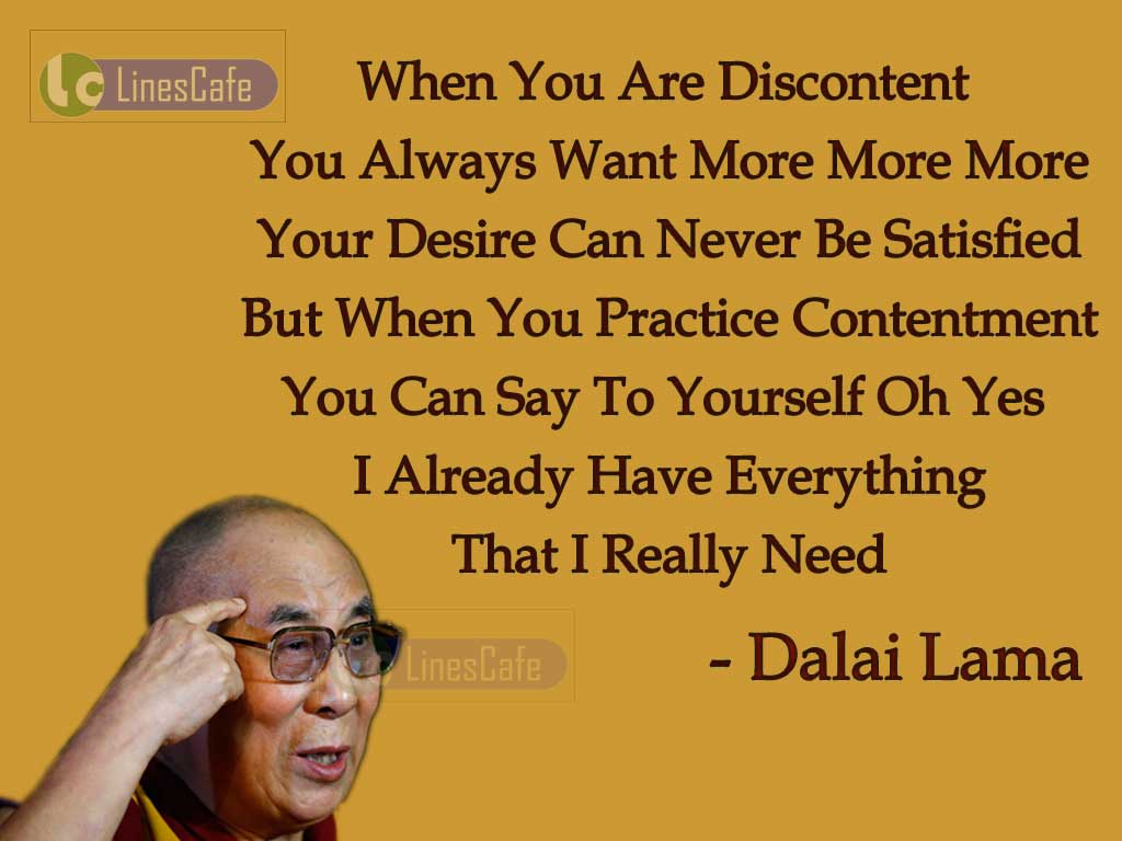 Dalai Lama's Quotes On Contentment