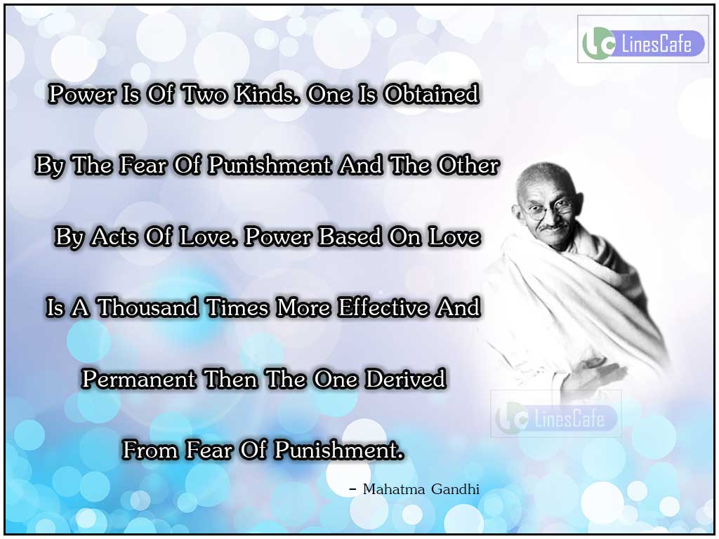Mahatma Gandhi's Quotes On Power Of Love