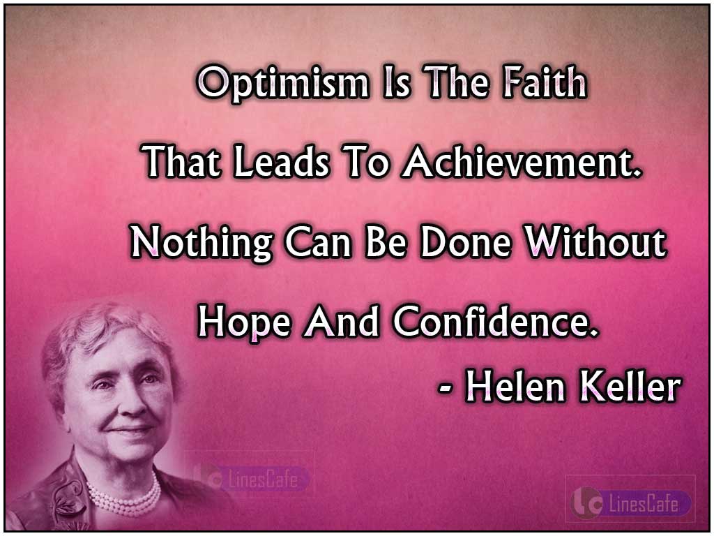 Helen Keller's Quotes About Optimism