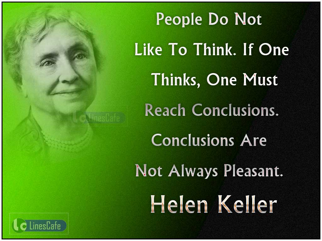 Helen Keller's Quotes On Thinking