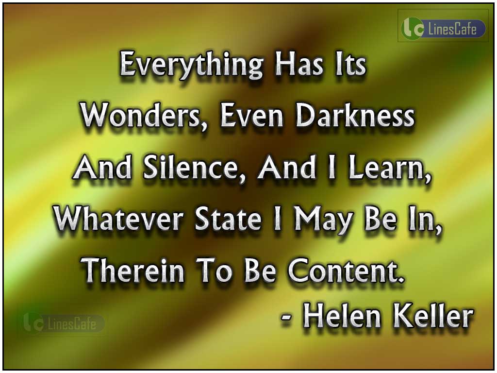 Helen Keller's Quotes About Her Wondering