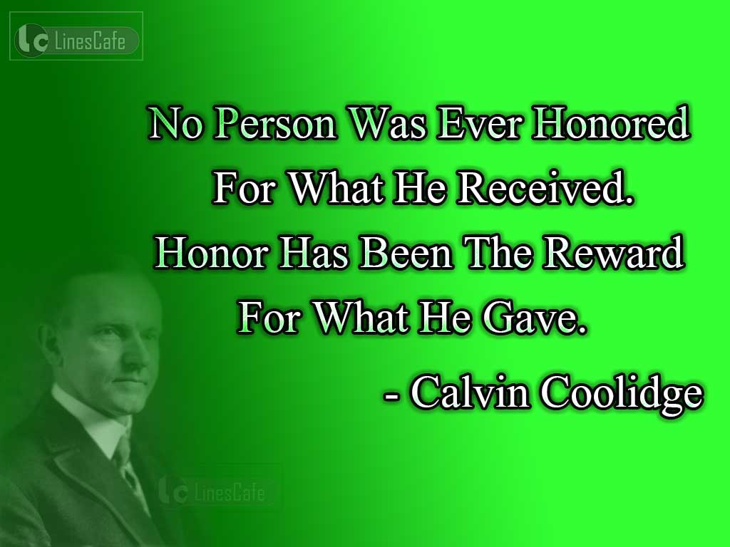 Calvin Coolidge's Quotes On Charity