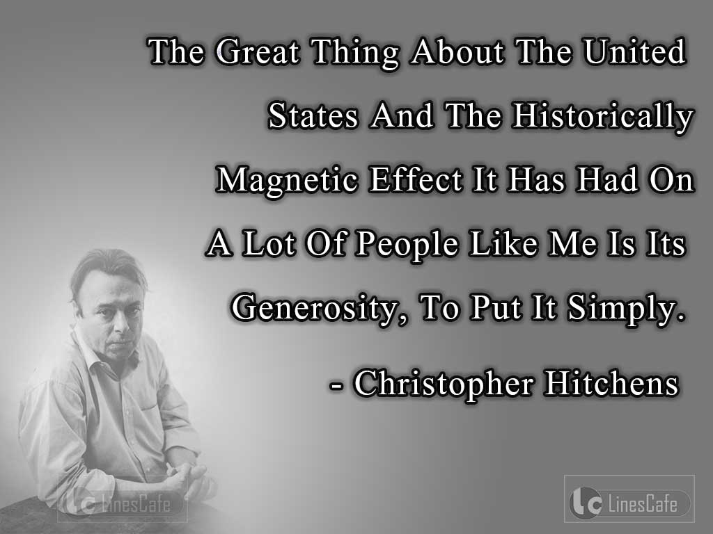 Christopher Hitchens's Quotes On Generosity