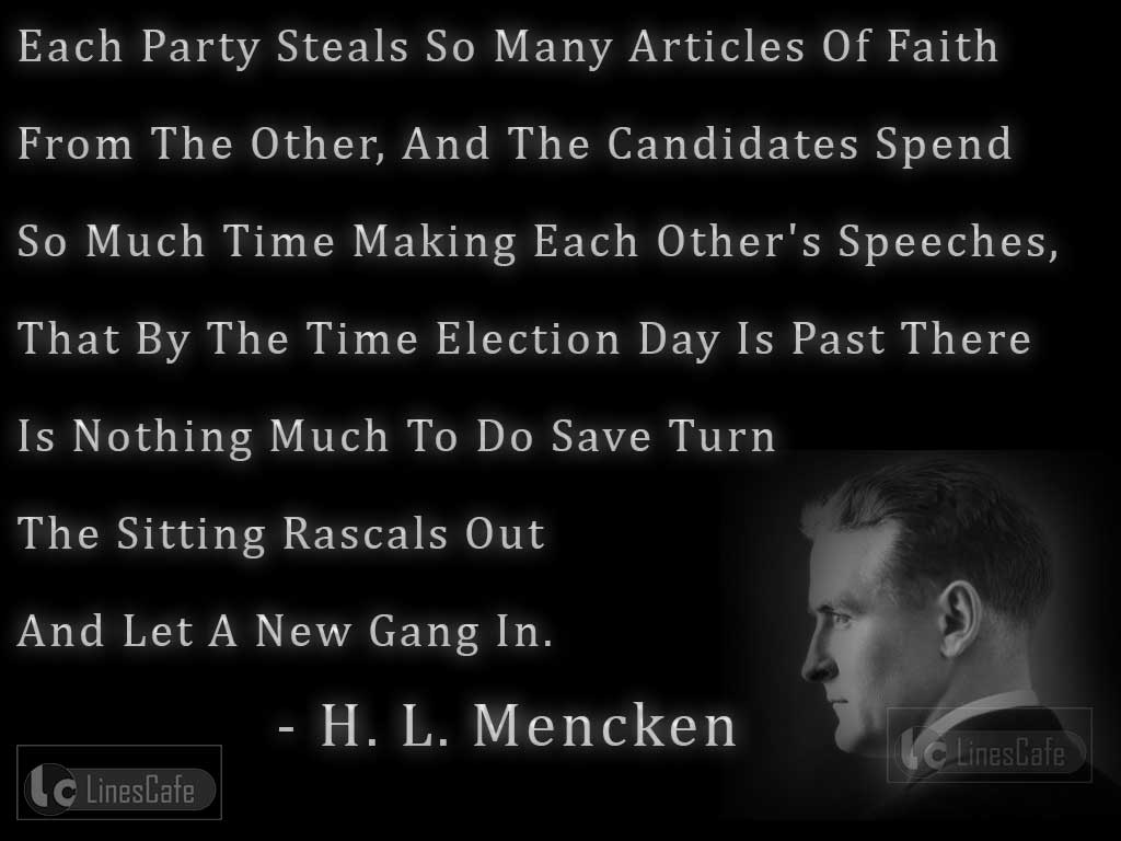 H. L. Mencken's Quotes On Political Parties 
