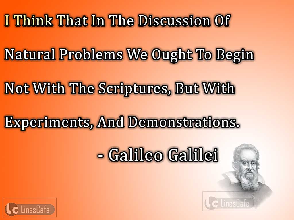 Galileo Galilei's Quotes On Natural Problems